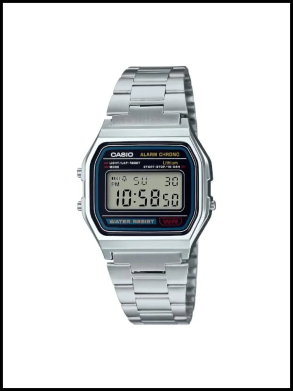 Casio Digital Watch Vintage Retro Stainless Steel Bracelet Everyday Water